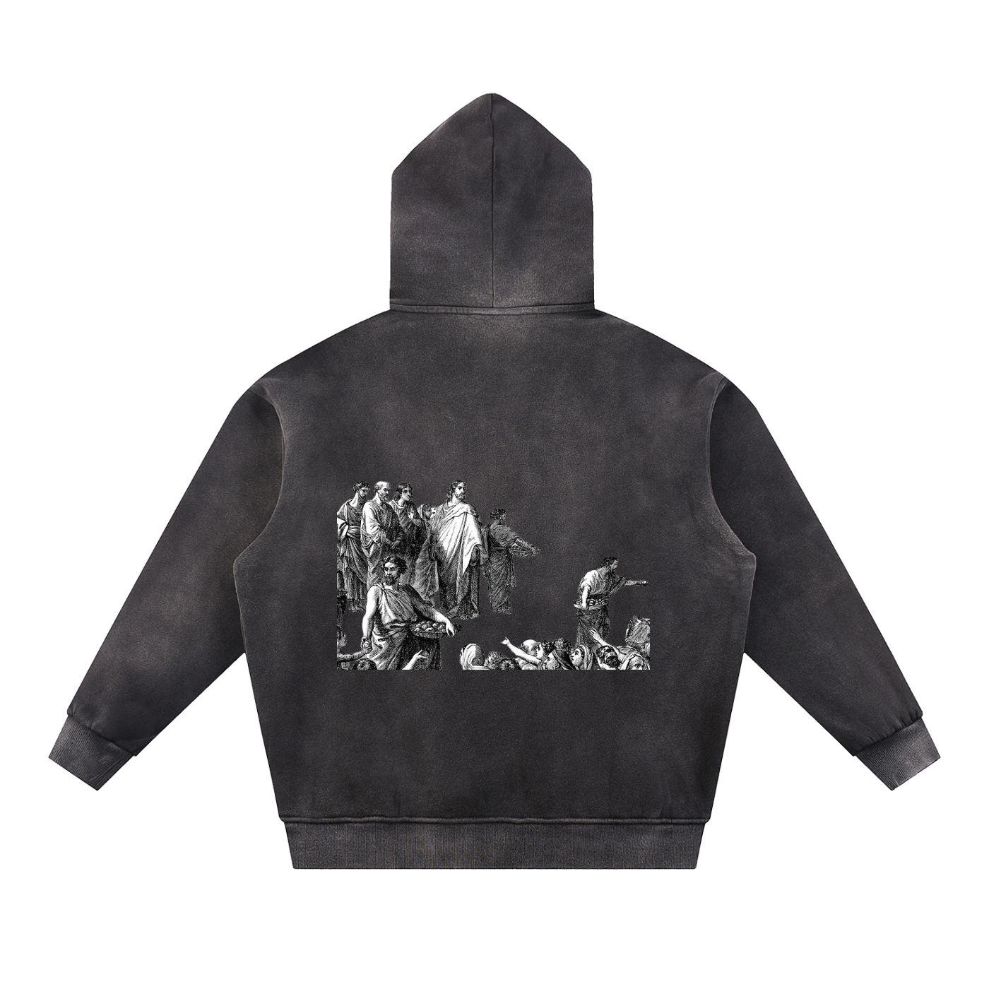 Sun Fade Contrast Tape Fleece Hoodie