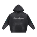 Vintage Washed Frayed Fleece Hoodie