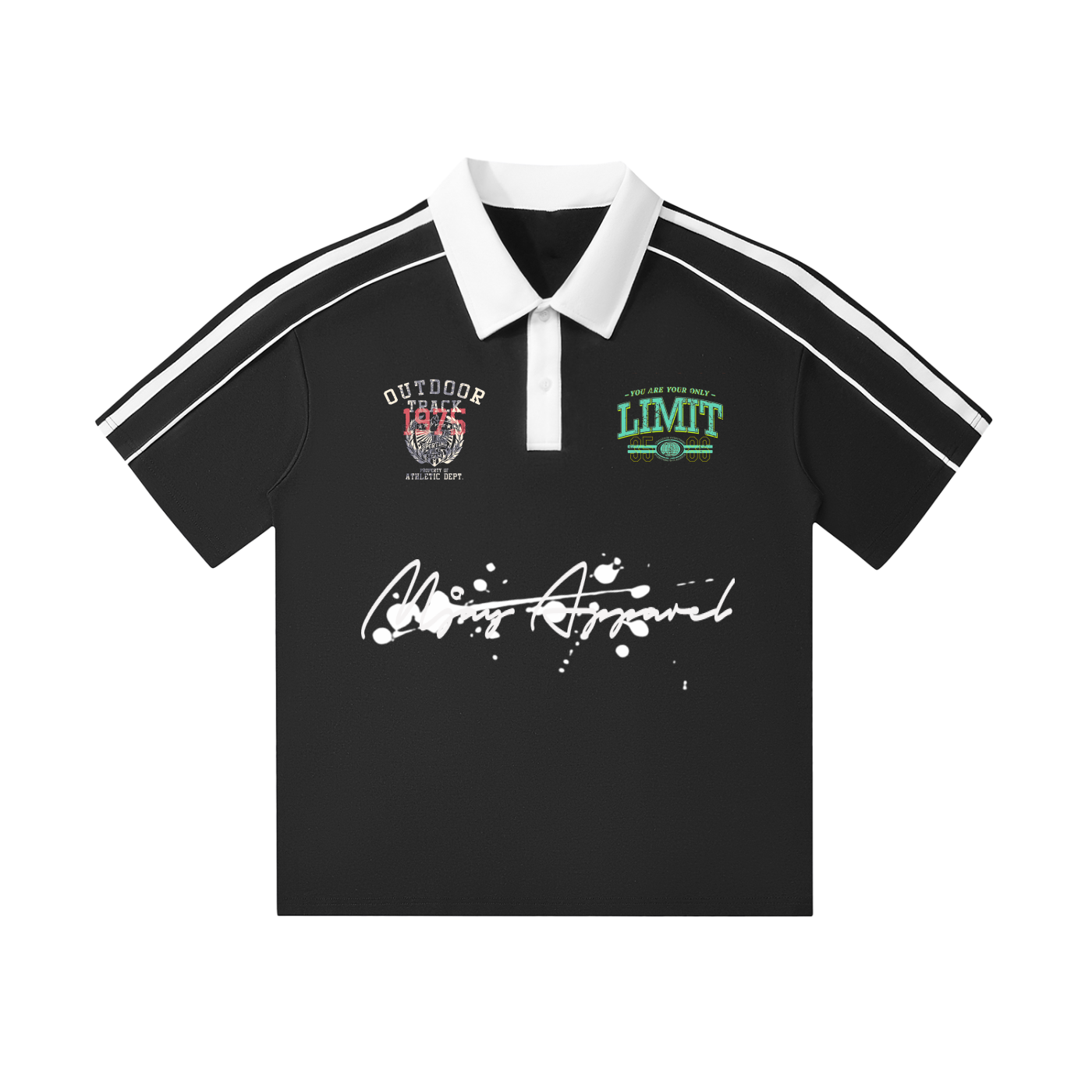 Contrast Collar Short-Sleeve Polo Shirt