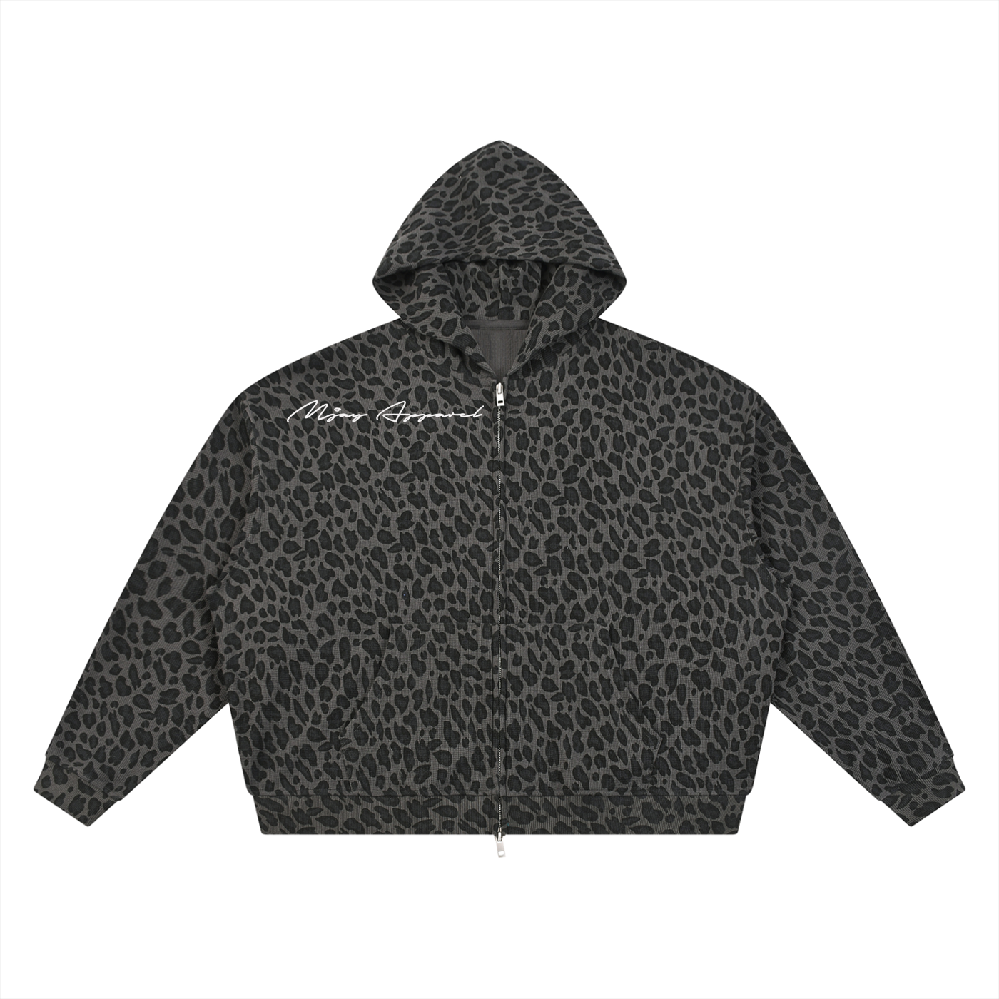 "WNF" Unisex Leopard Print Full Zip Hoodie