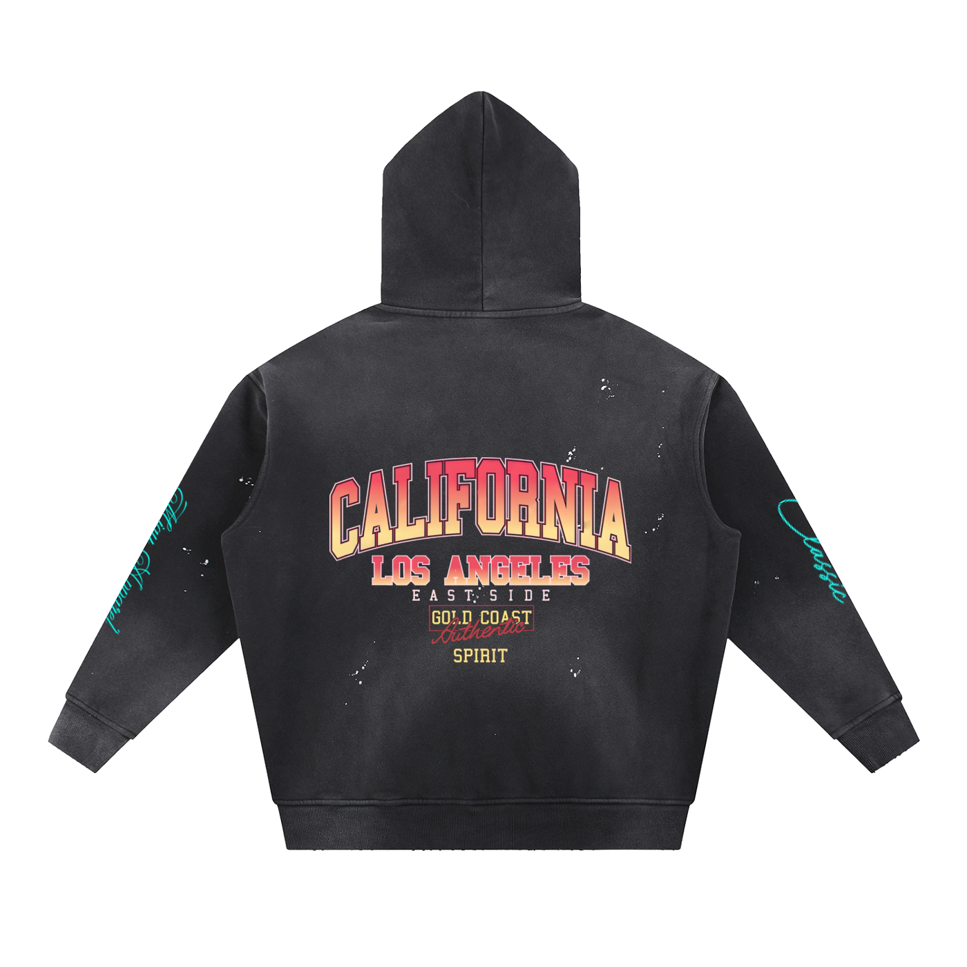Vintage Washed Frayed Fleece Hoodie