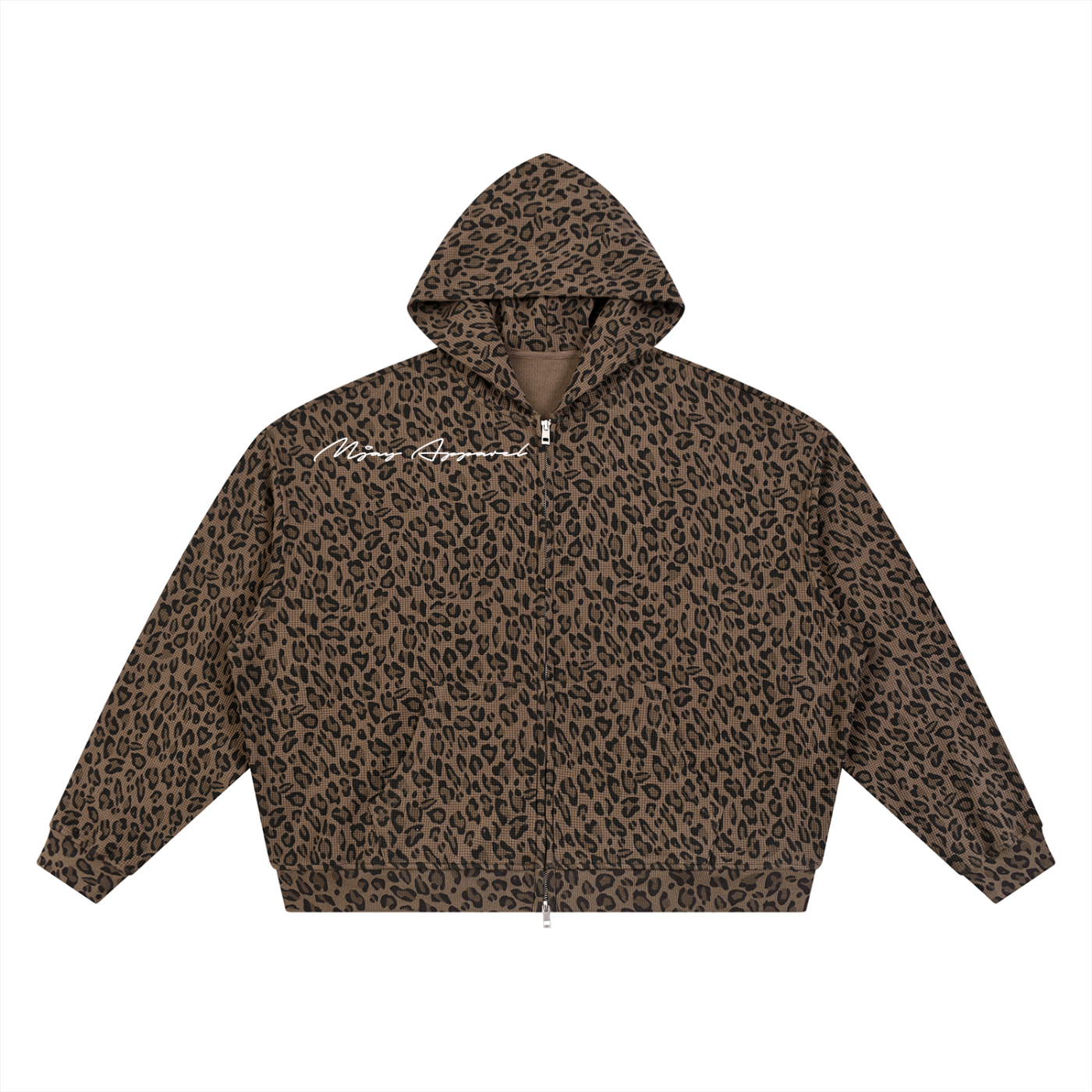 "WNF" Unisex Leopard Print Full Zip Hoodie