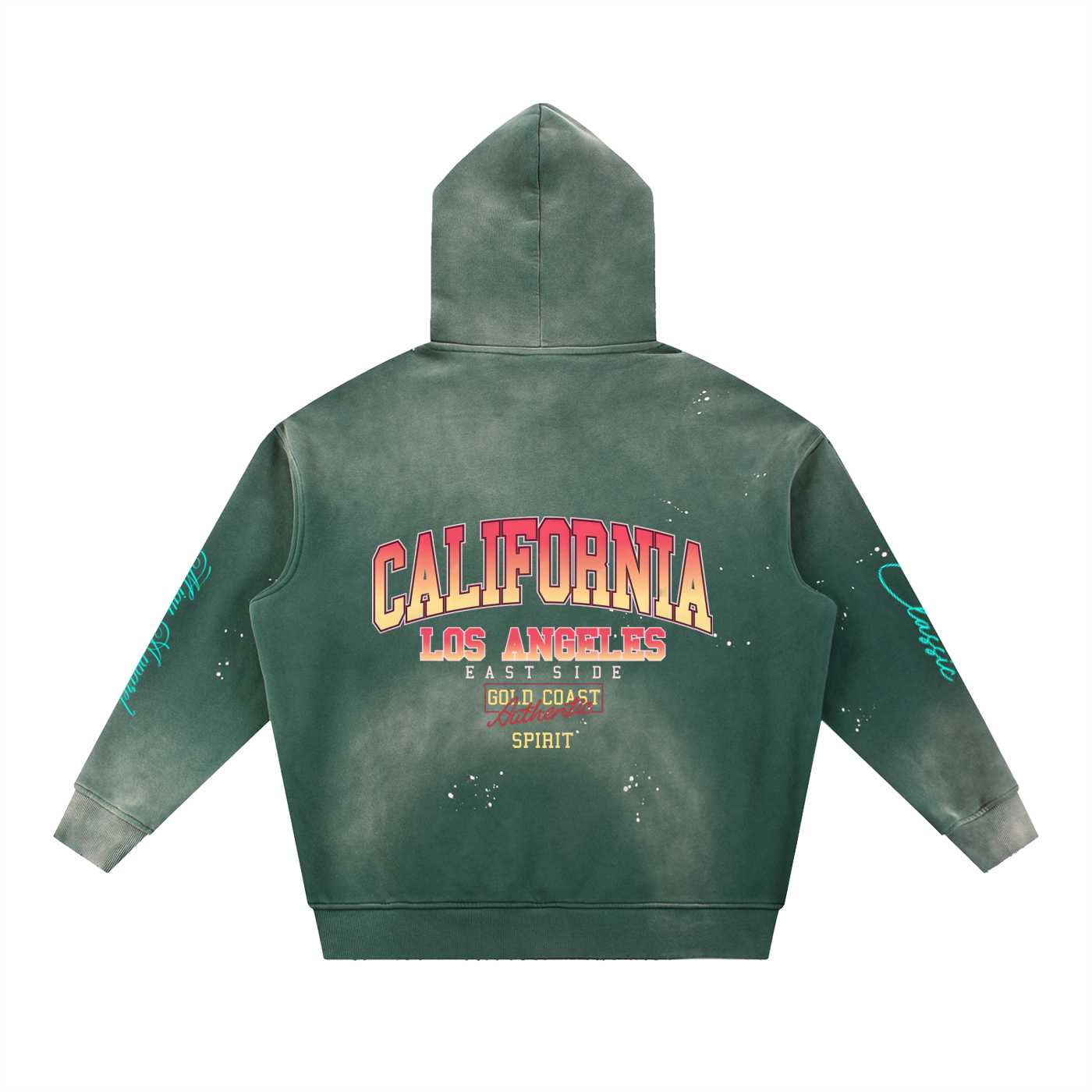 Vintage Washed Frayed Fleece Hoodie
