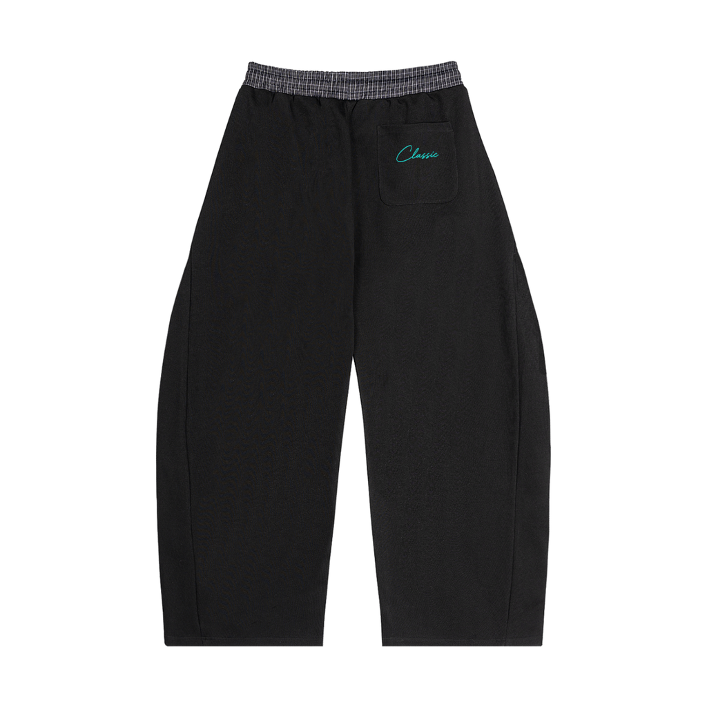 Plaid Waistband Barrel Sweatpants