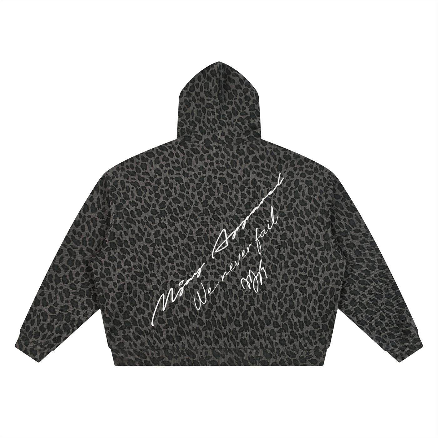 "WNF" Unisex Leopard Print Full Zip Hoodie